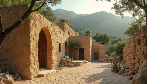 mountain settlement,vallat,provencal,quartz sandstone peak woodland landscape,hacienda,nuweiba,provencal life,soller,dorne,ladera,ravello,la kasbah,lycian way,tramuntana,kabak,ojai,caravanserais,mayacamas,mountain village,amanresorts,Photography,General,Realistic