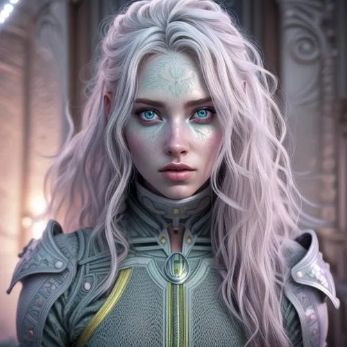 an artist has drawn a portrait of a woman with white hair,violet head elf,elven,cirta,liora,galadriel,male elf,ellinor,eressa,fantasy portrait,dunkelman,simara,shadrake,elf,rivara,ciri,emilia,elara,am