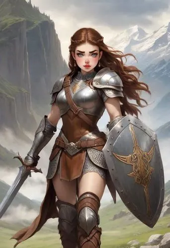 female warrior,joan of arc,warrior woman,kushana,leona,swordswoman,Digital Art,Classicism