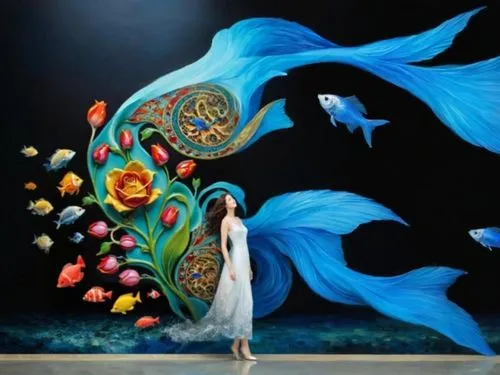 ulysses butterfly,fairy peacock,iranian nowruz,peacock,tanoura dance,blue birds and blossom,mural,blue peacock,social,wall painting,dance with canvases,indigenous painting,art painting,flamenco,murals