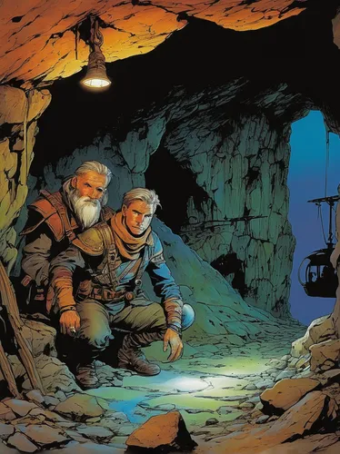 Write a thrilling adventure where Anders discovers a hidden treasure in an ancient cave guarded by booby traps.,gold mining,caving,cave tour,mining,pit cave,miners,guards of the canyon,speleothem,coal