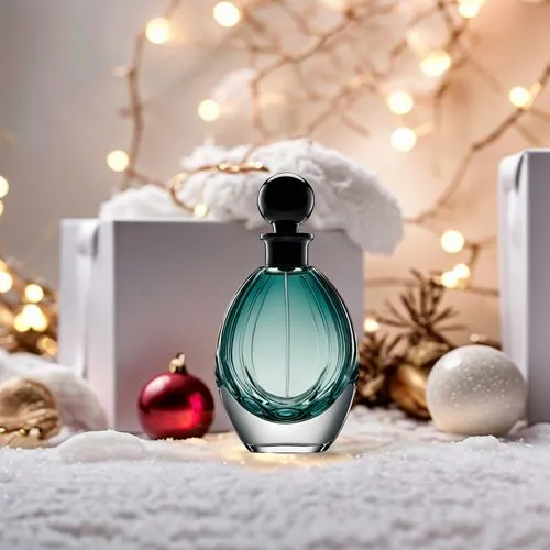 Christmas vibe setting, holiday, snow, rich details, gift boxes,christmas scent,perfume bottle,coconut perfume,parfum,scent of jasmine,home fragrance,christmas packaging,fragrance,perfume bottles,holi