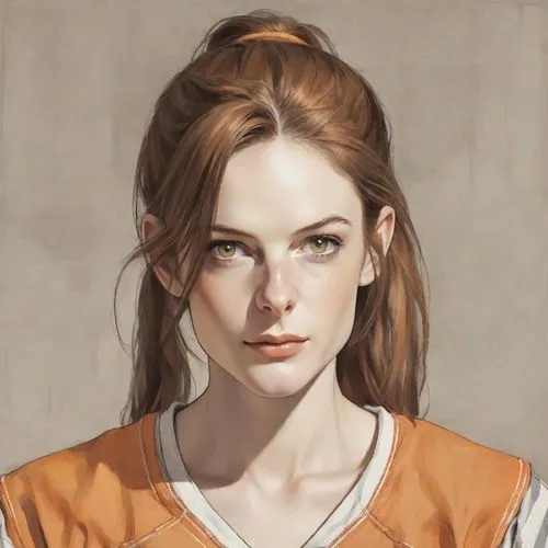 portrait of a girl,girl portrait,fantasy portrait,young woman,woman portrait,mystical portrait of a girl,portrait of a woman,lilian gish - female,digital painting,cinnamon girl,romantic portrait,orange robes,girl studying,artist portrait,young lady,portrait background,portrait,clementine,mary-gold,woman face,Digital Art,Comic