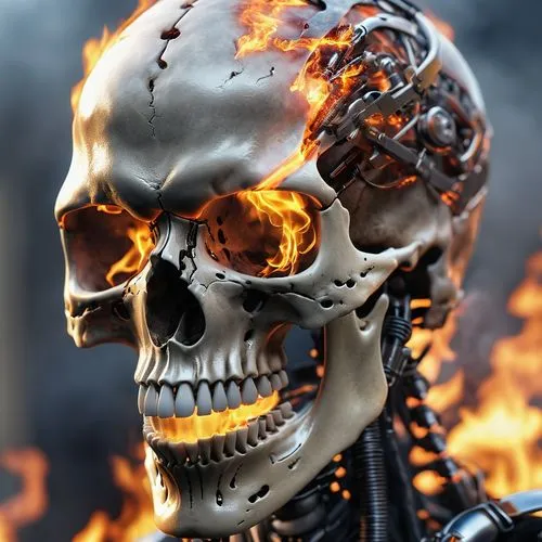 endoskeleton,skull sculpture,panhead,scull,fire background,skull statue,skulduggery,skull mask,skullduggery,incinerated,garrison,incinerate,skull bones,immolated,terminator,skulled,skeletonized,incineration,vintage skeleton,skull allover,Photography,General,Realistic