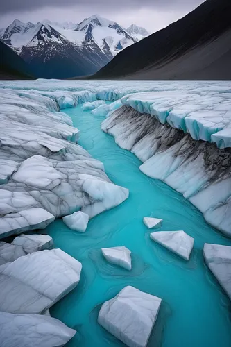 Turquoise meltwater stands out against the surface of the Kaskawulsh glacier,glacial melt,glacier tongue,ice landscape,glacial landform,glacial lake,glaciers,glacier,glacier water,the glacier,glacial,