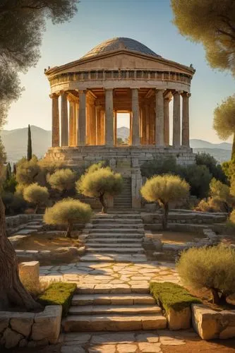 greek temple,temple of diana,roman temple,kerameikos,panathenaic,panagora,tempio,zappeion,artemis temple,erechtheion,ephesus,temple of hercules,janiculum,leptis,agrigento,amphipolis,acropolis,phaistos,jardiniere,gennadius,Illustration,Retro,Retro 03