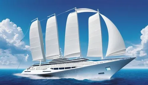 sea fantasy,passenger ship,cruise ship,windstar,sail ship,skyship,sail blue white,cruiseliner,cruceros,azamara,easycruise,sea sailing ship,sailing ship,troopship,catana,chartering,paper ship,staysail,catamaran,tallship,Conceptual Art,Sci-Fi,Sci-Fi 04