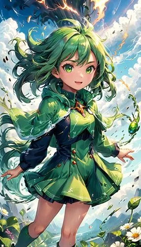 green aurora,emerald sea,emerald,hatsune miku,green wallpaper,green dress,meteora,miku,aurora,spring background,patrol,umiuchiwa,rusalka,nori,wiz,ocean background,navi,incarnate clover,green fields,aurora butterfly,Anime,Anime,General