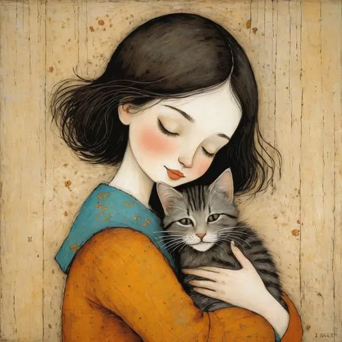 tenderness,cat lovers,carol colman,kitten,carol m highsmith,cat love,han thom,cloves schwindl inge,mari makinami,girl with dog,little girl and mother,two cats,domestic cat,vintage cat,ritriver and the cat,selanee henderon,kittens,romantic portrait,janome chow,affection,Art,Artistic Painting,Artistic Painting 49