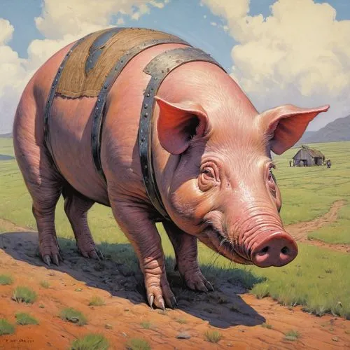 pig,thorgerson,cartoon pig,suckling pig,pignatiello,porc,Conceptual Art,Fantasy,Fantasy 04