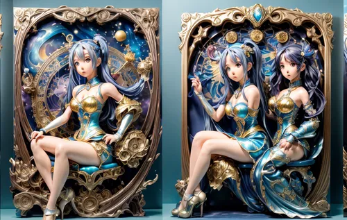 mirror frame,magic mirror,frame ornaments,doll looking in mirror,decorative frame,art nouveau frames,art nouveau frame,wood mirror,the mirror,3d figure,display case,mirror image,figurines,mirror refle