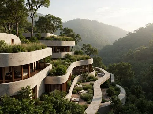 amanresorts,landscape design sydney,terraces,seidler,landscape designers sydney,tree house hotel,futuristic architecture,landscaped,fallingwater,forest house,interlace,treehouses,roof landscape,fresnaye,house in the mountains,terraced,cantilevers,dunes house,greenforest,cantilevered