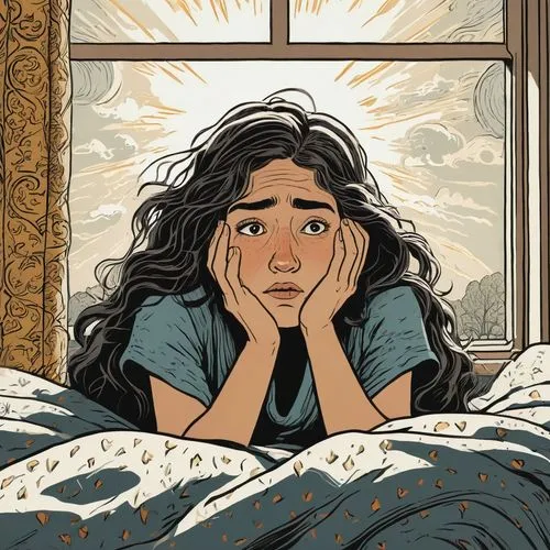 worried girl,satrapi,llorona,zamka,alibrandi,agoraphobia,Illustration,Vector,Vector 15