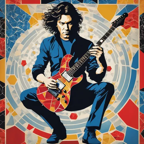 the room,painted guitar,electric guitar,guitar solo,guitar player,jazz guitarist,popart,the guitar,guitar,cool pop art,guitarist,70's icon,italian poster,guitar head,a3 poster,slide guitar,poster,concert guitar,epiphone,rush,Art,Artistic Painting,Artistic Painting 43