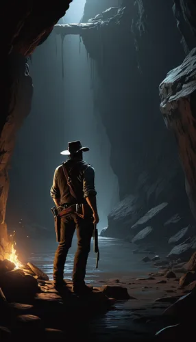 caving,indiana jones,cave tour,guards of the canyon,miner,cave,pit cave,game illustration,exploration,explorer,cowboy silhouettes,mining,miners,cave man,game art,ranger,rifleman,ice cave,the wanderer,underground,Photography,Fashion Photography,Fashion Photography 13