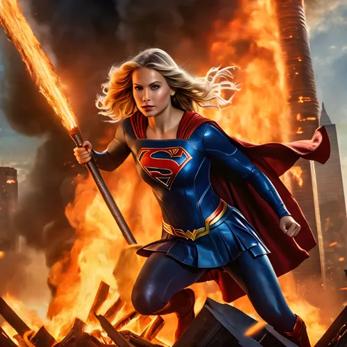 super heroine,super woman,wonder woman city,captain marvel,goddess of justice,superhero background,fire background,wonderwoman,digital compositing,elenor power,figure of justice,super hero,wonder woma