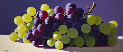 """067 Grapes,"" original fine art by Fred Bell",grape-hyacinth,purple grapes,grape hyacinths,grape hyacinth,bunch of grapes,banana tree,egg plant,fruit tree,grapes,eggplants,eggplant,blue grapes,blue