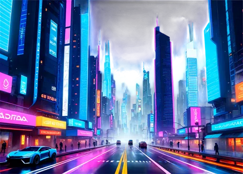 cybercity,futuristic landscape,motorcity,neon arrows,cybertown,colorful city,cyberworld,fantasy city,futurist,tokyo city,cityzen,neon lights,city highway,futurepop,cityscape,superhighways,cyberpunk,tron,metropolis,city,Illustration,Black and White,Black and White 25