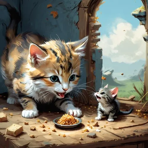 oktoberfest cats,kittens,cat and mouse,cat's cafe,georgatos,tea party cat,Conceptual Art,Fantasy,Fantasy 02