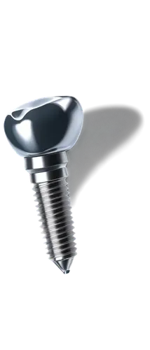 Dental implant, healing cap, titanium material, screw thread design, smooth surface, rounded edges, shiny metal texture, 3/4 composition, close-up shot, soft natural light, subtle shadows, detailed re