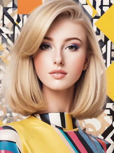 cool blonde,blonde woman,blonde girl,barbie doll,barbie,girl-in-pop-art,pop art girl,blond girl,short blond hair,60s,popart,blonde,retro woman,aurora yellow,fashion vector,dahlia,retro girl,doll's facial features,realdoll,pompadour