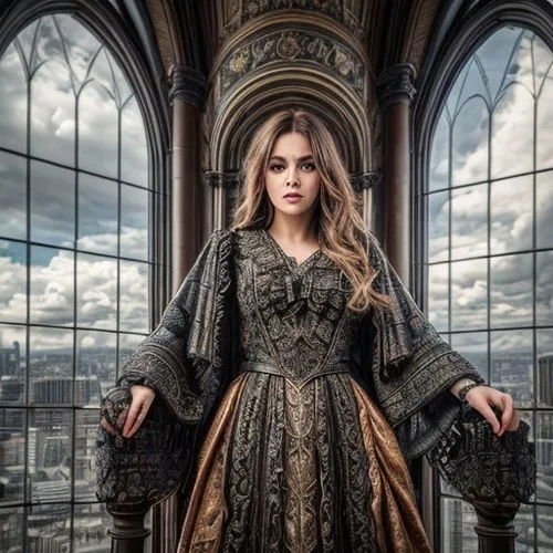 gothic portrait,gothic fashion,gothic dress,celtic queen,gothic woman,miss circassian,victorian style,gothic style,girl in a historic way,regal,victorian lady,the victorian era,princess sofia,imperial coat,steampunk,gothic,the enchantress,rapunzel,jessamine,dark gothic mood,Common,Common,Photography