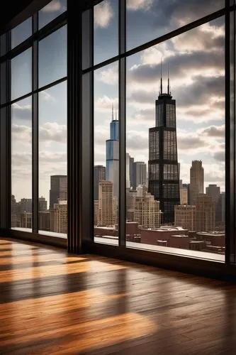 chicago skyline,sears tower,willis tower,penthouses,window view,chicago,rencen,city skyline,city view,glass panes,electrochromic,window sill,skyline,city scape,windowpanes,tall buildings,cityview,cityscapes,highmark,bizinsider,Conceptual Art,Oil color,Oil Color 19