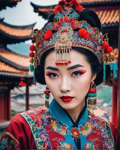 inner mongolian beauty,asian costume,oriental girl,mulan,oriental princess,asian woman,taiwanese opera,geisha,peking opera,asian culture,asian conical hat,geisha girl,vietnamese woman,oriental,vintage asian,korean culture,asian vision,japanese woman,yunnan,asian architecture,Art,Artistic Painting,Artistic Painting 42