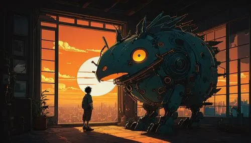 confinement,sci fiction illustration,digital illustration,house silhouette,visitor,encounter,prey,guardian,tetsuo,sentinel,overhaul,argus,digital,lost place,digital art,bohlander,familiar,postapocalyptic,digital artwork,menagerie,Photography,General,Fantasy