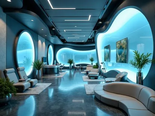 spaceship interior,lounges,ufo interior,sky space concept,hallway space,interior decoration,futuristic art museum,3d rendering,lobby,hotel lobby,hallway,futuristic landscape,interior design,interior modern design,modern decor,futuristic architecture,luxury hotel,blue room,luxury home interior,contemporary decor