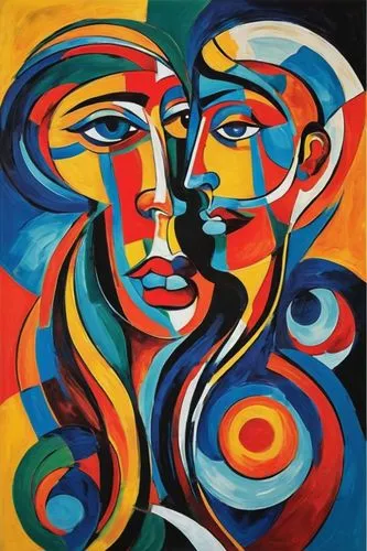 two people,man and woman,amorous,young couple,man and wife,oil painting on canvas,art painting,picasso,woman's face,couple in love,courtship,two girls,abstract painting,couple,multicolor faces,dualism,couple - relationship,dancing couple,mother kiss,african art,Conceptual Art,Oil color,Oil Color 24