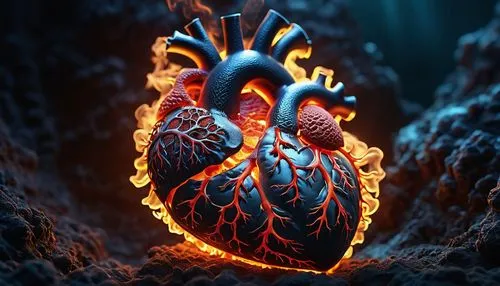 In a fantastic scene that uses 3D Surreal 3D model Anatomical Heart completely made of dense wisps of smoke, very detailed, cinematic, dramatic, effective lighting, play of light and shadow, soaring s