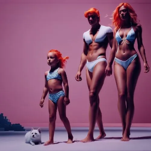 ginger family,partition,mahogany family,sirens,black models,mannequins,fashion dolls,dolls,black women,pink family,girl group,orangina,mermaids,tangerine,redheads,stand models,orange,human evolution,3