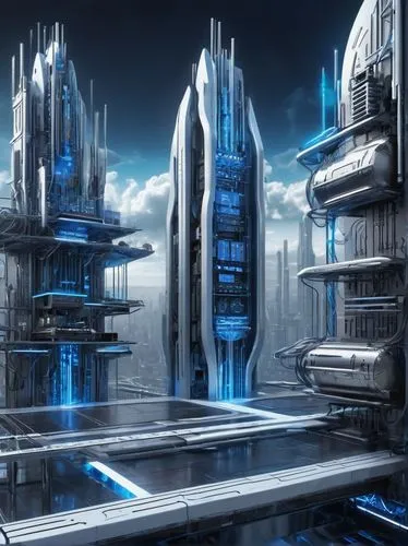 cybercity,futuristic landscape,cybertown,arcology,cyberport,metropolis,futuristic architecture,silico,cyberia,areopolis,sulaco,coruscant,cyberworld,refineria,fantasy city,kaidan,arktika,polara,futuristic,scifi,Illustration,Realistic Fantasy,Realistic Fantasy 42