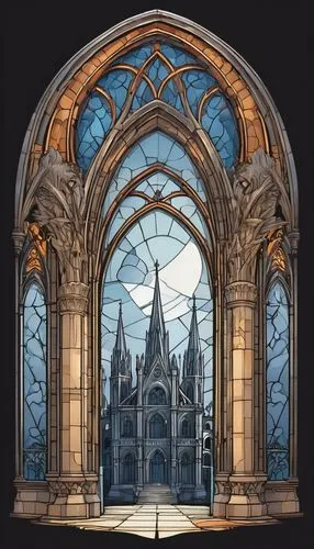 stained glass windows,stained glass window,neogothic,ravenloft,haunted cathedral,stained glass,art nouveau frame,gothic church,frame illustration,gondolin,praetorium,castle windows,cathedral,cathedrals,castlevania,frame border illustration,art nouveau frames,fairy tale castle,seregil,church windows,Unique,Design,Sticker