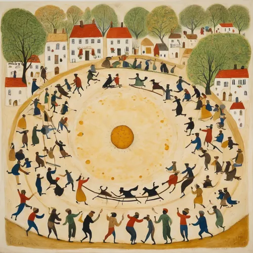 greek in a circle,khokhloma painting,shrovetide,folk-dance,circle,village festival,kate greenaway,folk art,mesoamerican ballgame,singingbowls,folk wrestling,a circle,the pied piper of hamelin,square dance,kristbaum ball,may day,frisbee games,circular puzzle,frisbee,circle of friends,Art,Artistic Painting,Artistic Painting 47