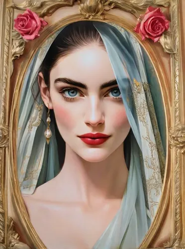 romantic portrait,frida,bride,fantasy portrait,rose frame,beautiful frame,wedding frame,bridal,dead bride,portrait background,gothic portrait,white rose snow queen,vintage makeup,bridal accessory,bridal jewelry,custom portrait,bridal veil,world digital painting,frame rose,roses frame