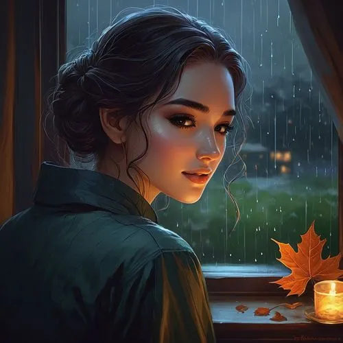 romantic portrait,padme,katniss,romantic look,rey,in the rain,Conceptual Art,Fantasy,Fantasy 17