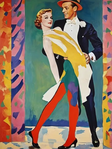 dancing couple,film poster,ballroom dance,roy lichtenstein,italian poster,vintage man and woman,tango argentino,cool pop art,tango,salsa dance,waltz,argentinian tango,latin dance,dance with canvases,pop art style,popart,casablanca,modern pop art,majorette (dancer),harlequin,Conceptual Art,Oil color,Oil Color 25