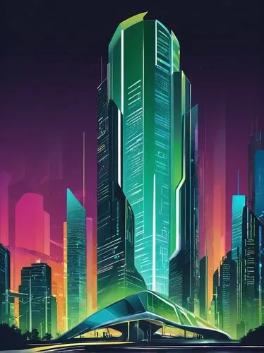 cybercity,cybertown,cyberport,futuristic landscape,megacorporation,ctbuh,metropolis,arcology,cityscape,guangzhou,cyberpunk,futuristic architecture,megacorporations,cyberworld,futuristic,megapolis,neuromancer,sedensky,cyberjaya,futurist,Illustration,Vector,Vector 01