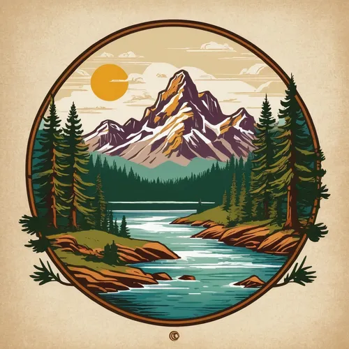 rainier,spruce forest,cascade mountain,mount hood,alaska,montana,mountain scene,vermilion lakes,mountain lake will be,mountain landscape,frame border illustration,mountain range,mountain ranges,west canada,mountain spirit,mountain lake,growth icon,mountainlake,mount rainier,travel trailer poster,Illustration,Retro,Retro 18