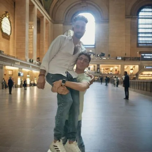 grand central terminal,grand central station,couple goal,pre-wedding photo shoot,father-son,man love,piggyback,father son,photo shoot for two,roller skating,amtrak,gay love,ny,aggressive inline skatin