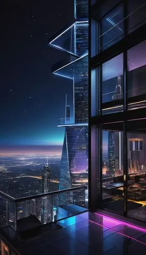 sky apartment,sky space concept,skyloft,above the city,skydeck,skyscraper,skycraper,windows wallpaper,cityscape,penthouses,skyscraping,city at night,cyberview,glass wall,the skyscraper,skyreach,pc tower,skyview,vdara,skyscrapers,Illustration,Realistic Fantasy,Realistic Fantasy 22