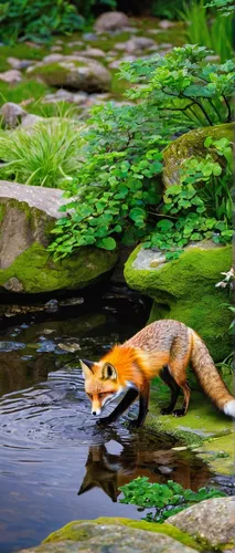 koi pond,a fox,fox in the rain,red fox,garden-fox tail,fox,south american gray fox,adorable fox,koi carp,cute fox,firefox,vulpes vulpes,little fox,koi,fox with cub,swift fox,koi fish,foxes,redfox,fox stacked animals,Art,Artistic Painting,Artistic Painting 38