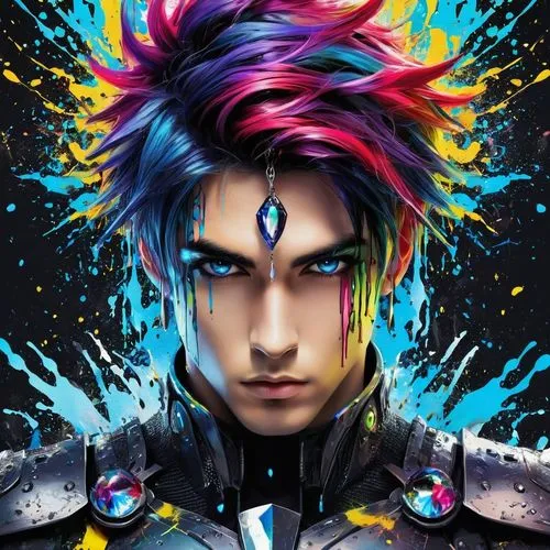 anime boy,cmyk,electro,artist color,sigma,avatar,punk design,colorful heart,vivid,adobe,color lead,cyborg,apollo,trickster,unicorn art,color feathers,neon body painting,corsair,color,yukio,Conceptual Art,Graffiti Art,Graffiti Art 08