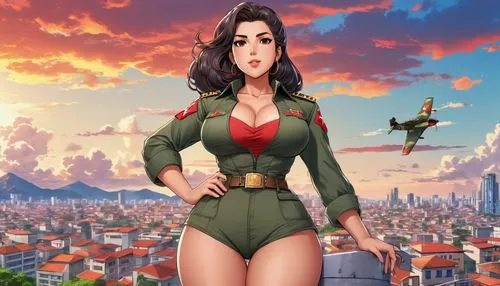 wonder woman city,captain p 2-5,ara macao,game illustration,kosmea,haifa,kim,bomber,marina,mulan,helicopter pilot,glider pilot,air show,bombardino,honolulu,c-130,background ivy,drone operator,alenia c-27j spartan,elza,Illustration,Japanese style,Japanese Style 03