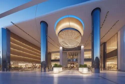 interior view of a shopping mall building at dusk,the dubai mall entrance,largest hotel in dubai,esteqlal,masdar,qasr al watan,difc,Photography,General,Realistic