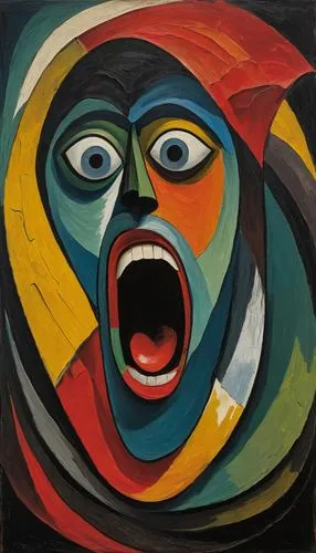 astonishment,picasso,woman's face,woman face,african art,scream,screaming bird,cubism,tiktok icon,anger,modern pop art,indigenous painting,tiegert,pregnant woman icon,dali,scared woman,ecstatic,roy lichtenstein,oil on canvas,popular art,Art,Artistic Painting,Artistic Painting 27
