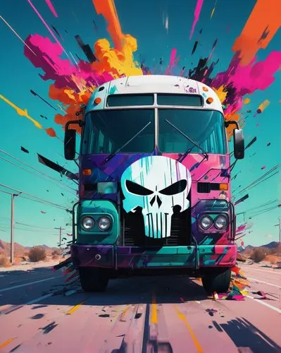 day of the dead truck,cybertruck,decepticon,trucking,transformers,semi,nikola,transformer,tractor trailer,cool pop art,trucker,modern pop art,bus,easter truck,truck racing,rv,effect pop art,coach-driving,18-wheeler,truck driver,Conceptual Art,Daily,Daily 21