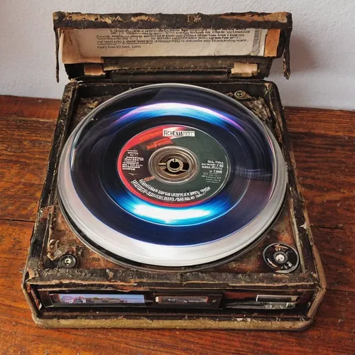 vintage portable vinyl record box,gramophone record,record player,magneto-optical disk,78rpm,retro turntable,phonograph record,vinyl record,cd player,cd-rom,optical disc drive,compact disc,cd case,the record machine,45rpm,vinyl player,blank vinyl record jacket,magnetic tape,cd rom,gramophone,Illustration,Paper based,Paper Based 09